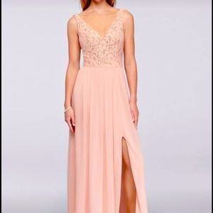 David’s bridal floor length bridesmaid dress